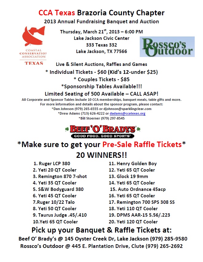 2013 Brazoria Annual Banquet Flyer