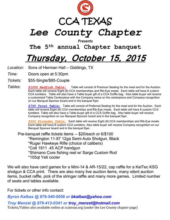2015 Lee County BQT Flyer